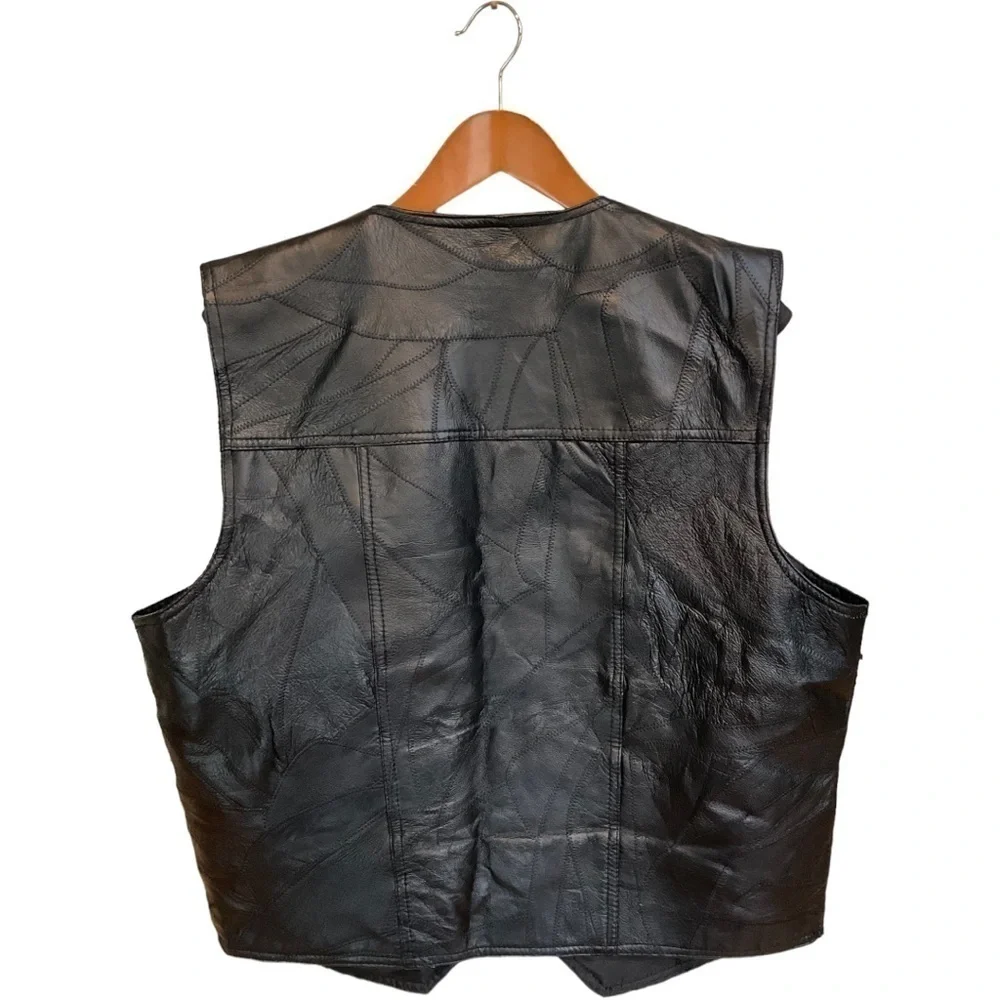 ITALIAN STONE GENUINE LEATHER VEST SIZE XXXL